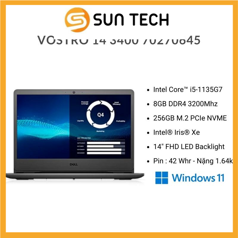 Laptop Dell Vostro 3400 70270645 (Core™ i5-1135G7 + 14.0-inch FHD) - Hàng chính hãng
