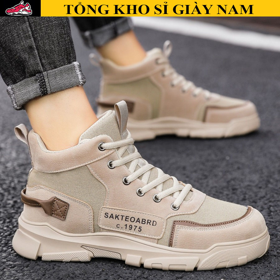 Giày cao cổ nam Hiệu SAKTEOABRD, giay nam thể thao, sneaker nam, giày nam buộc dây thời trang thoáng khí