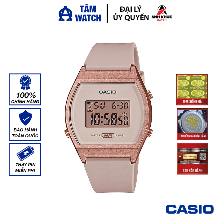 Đồng hồ nữ dây nhựa Casio Standard chính hãng Anh Khuê LW-204-4ADF (35mm)