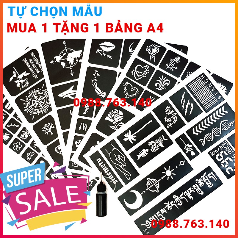 SALE!! Hình xăm tạm thời, mực xăm tạm thời
