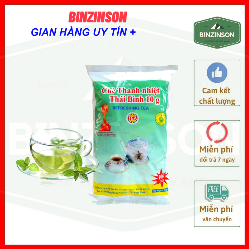 Trà Thanh Nhiệt Thái Bình 100 GÓI loại ngon nhất HSD 2024  - BINZINSON