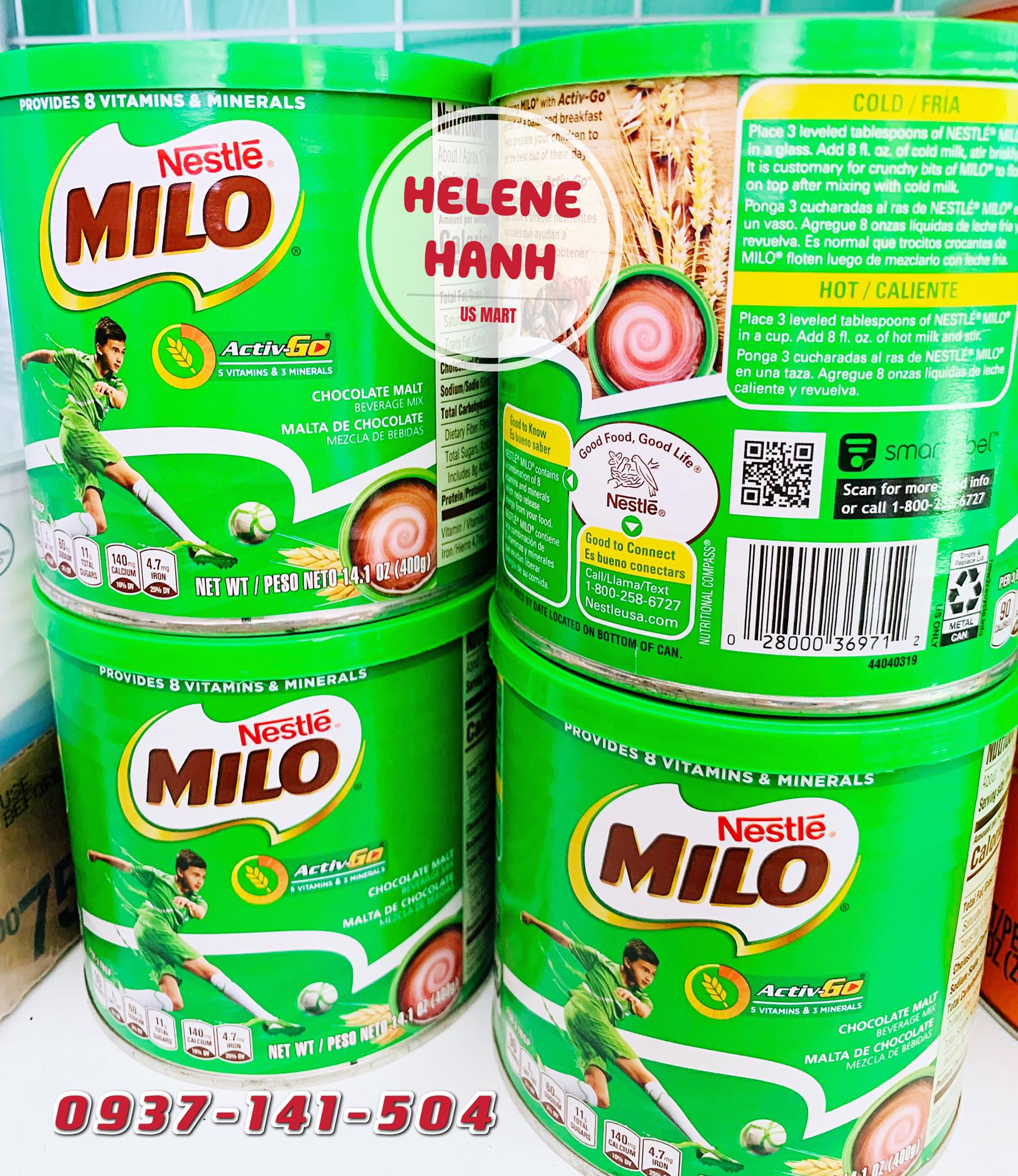 Sữa milo nestle của mỹ hộp 400g