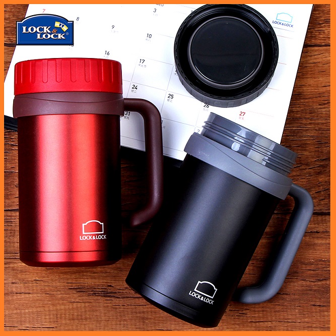 Bình giữ nhiệt Lock & Lock 500ml Basic Table Mug - ca nước Inox 304 có quai cao cấp