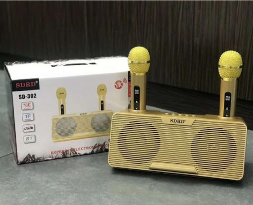 Loa bluetooth karaoke sdrd sd-302 kèm 2 micro không dâyloa karaoke mini sd 302 tặng kèm 2 micro ko dây loa bluetooth kèm 2 míc - 302 ₫bộ loa karaoke sdrd-301 sd 302 có 2 mic karaoke gia đình .