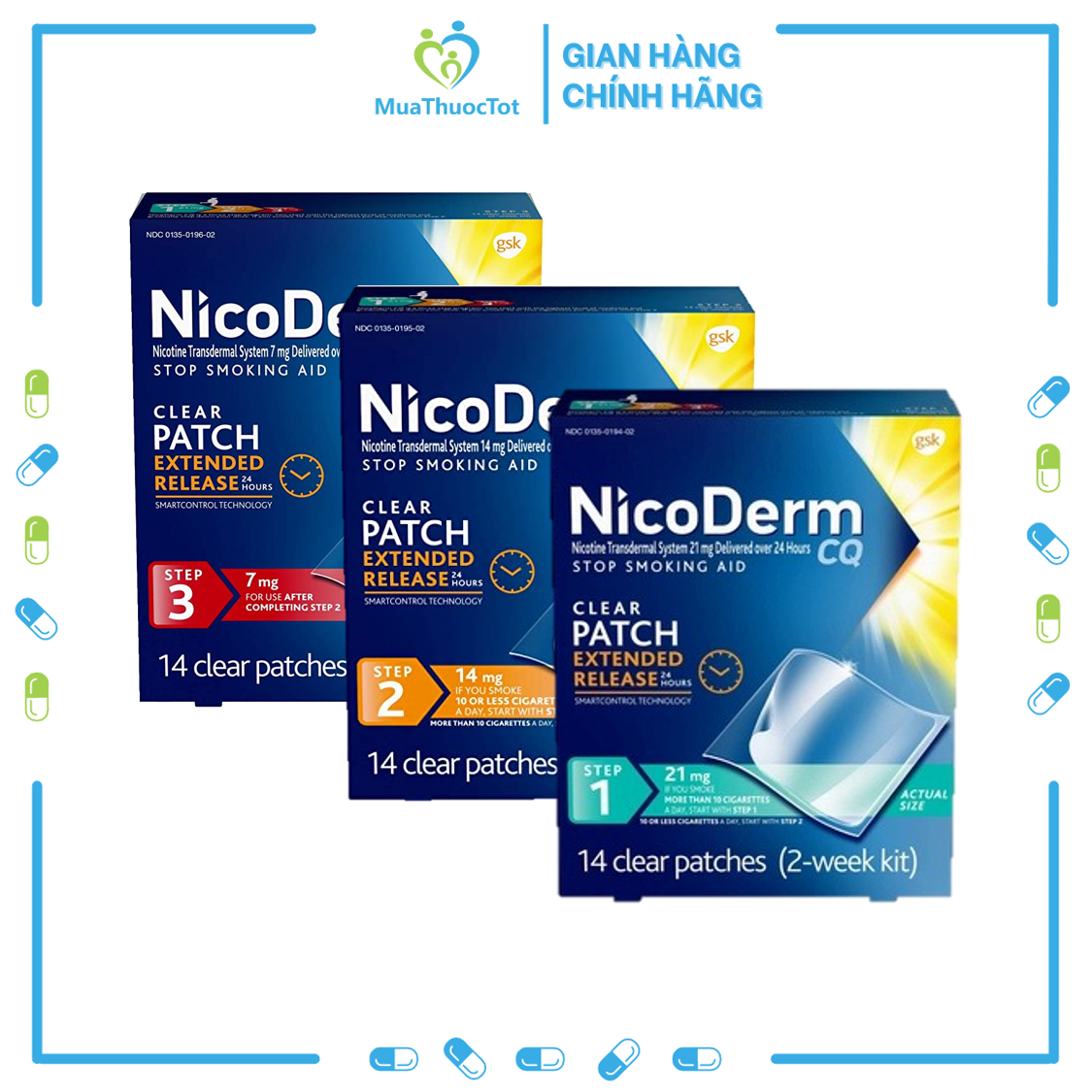 Miếng dán nicoderm cq của mỹ