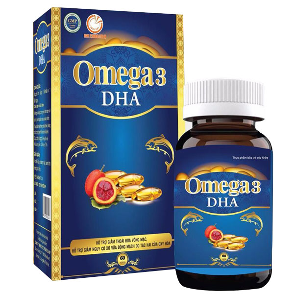 Omega 3 DHA, hỗ trợ giảm thoái hóa võng mạc, xơ vữa động mạch  Hộp 60 viên