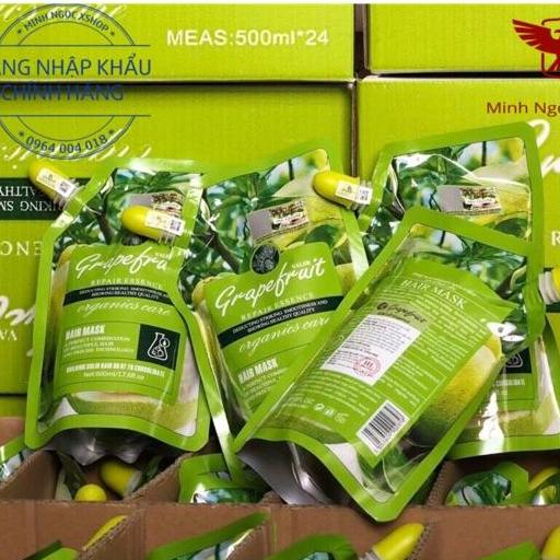 Kem hấp ủ phục hồi tóc bưởi grapefruit dạng túi 500ml