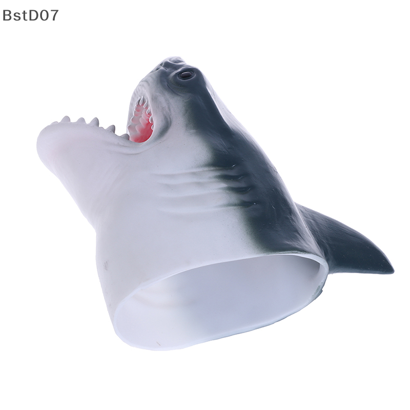 BstD07 Găng tay hình cá mập đồ chơi con rối cầm tay Găng tay cá mập bằng cao su mềm đồ chơi tương tác