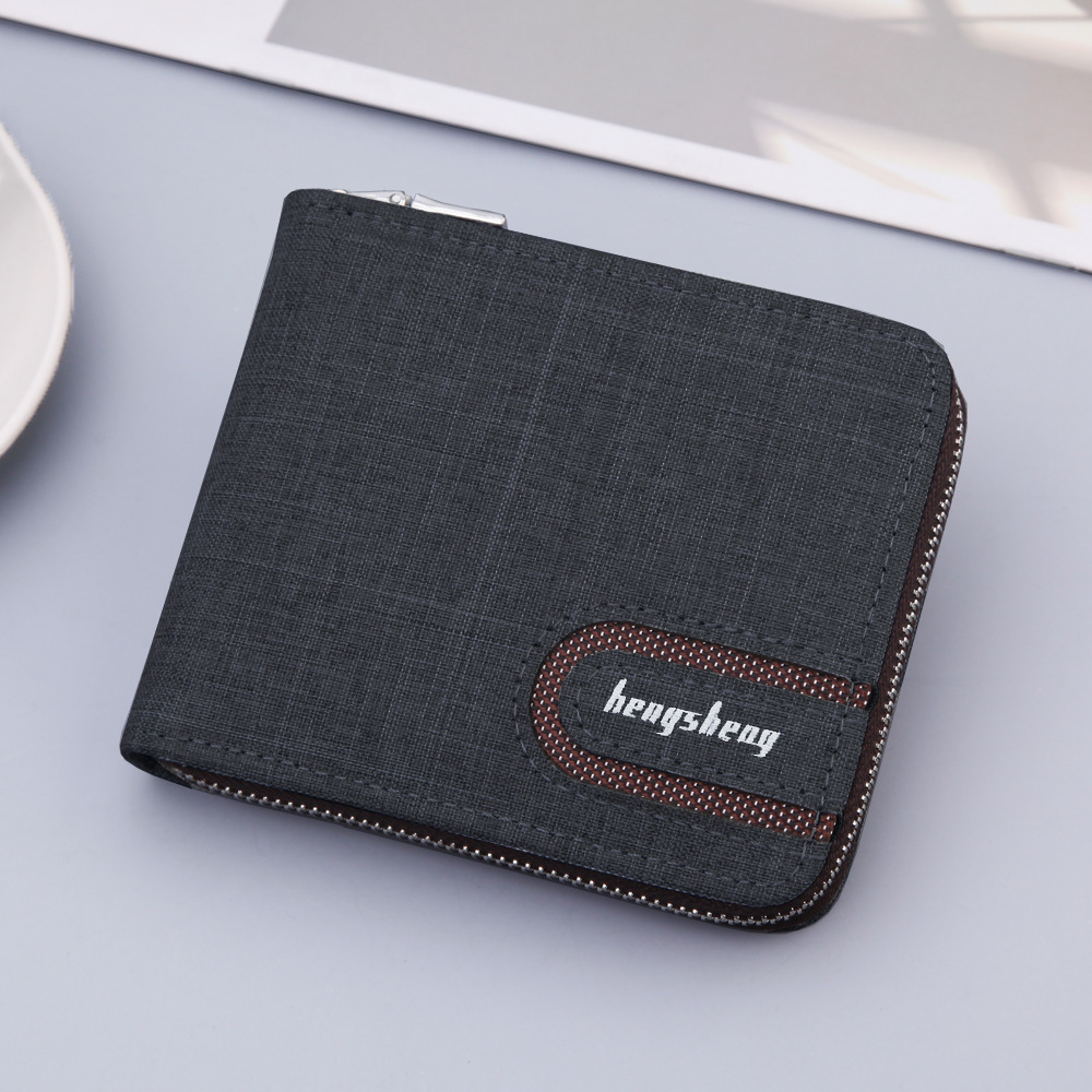 Bóp ví nam vải canvas thiết kế thời trang hiện đại trẻ trung màu đen/xam v36 zachi accessories