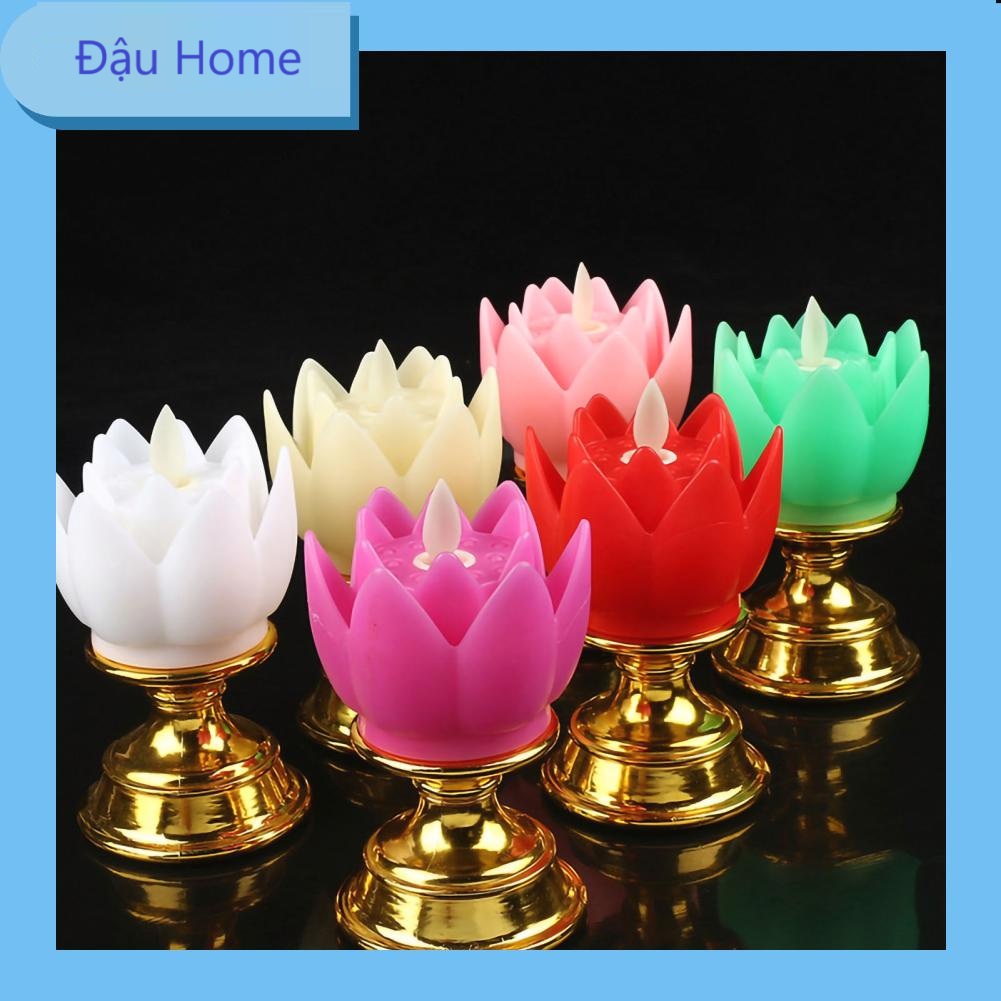 Nến Bông Hoa Sen Điện Tử - Đèn LED Hoa Sen Chạy Pin Ánh Sáng Tự Nhiên Mềm Mại Thờ Phật, Gia Tiên, Trang Trí - Đậu Home