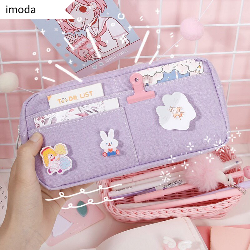 Imoda hộp đựng bút dễ thương túi đựng bút dung tích lớn túi đựng bút đa năng