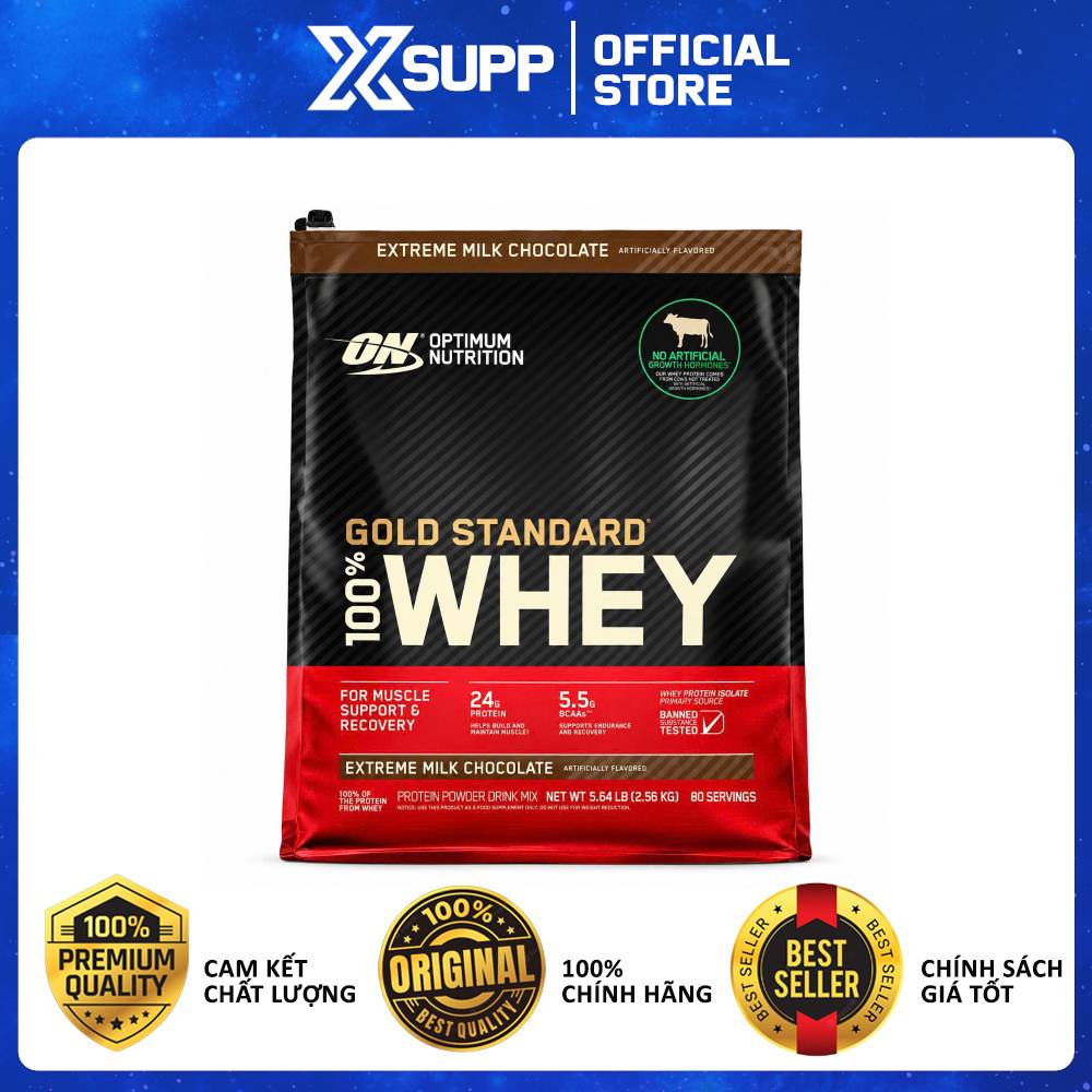 [Hcm] Gold Standard Whey Protein 5.64 Lbs Is an Effective Food Supplement for Muscle Gain.