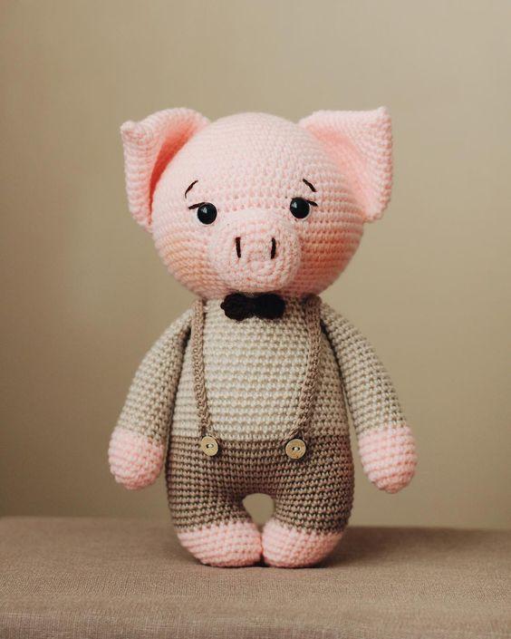 Heo nhồi bông móc len