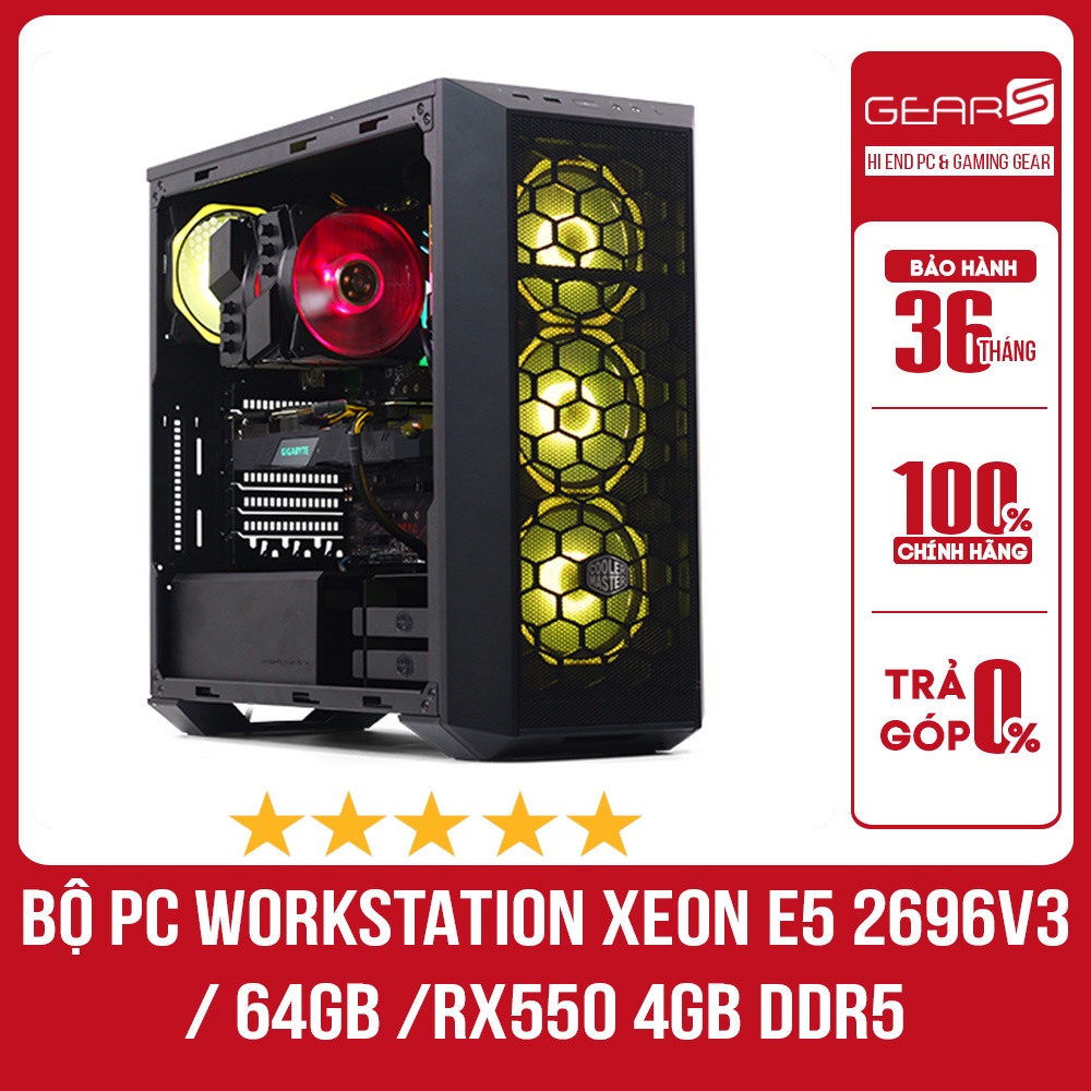 BỘ PC WORKSTATION XEON E5 2696v3 / 64GB /RX550 4GB DDR5