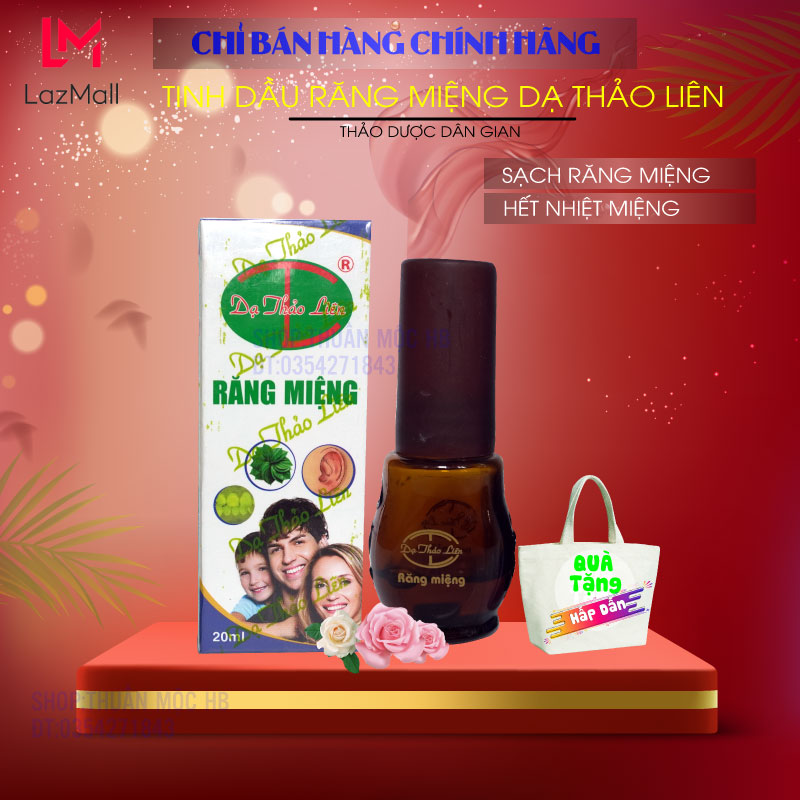 Tinh dầu răng miệng Dạ Thảo Liên, tinh dầu thảo dược giúp hết sâu răng hôi miệng 5ml và 20ml - Thuần Mộc Shop