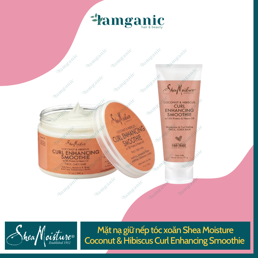 Kem ủ giữ nếp tóc xoăn Sheamoisture Shea Moisture COCONUT & HIBISCUS CURL ENHANCING SMOOTHIE