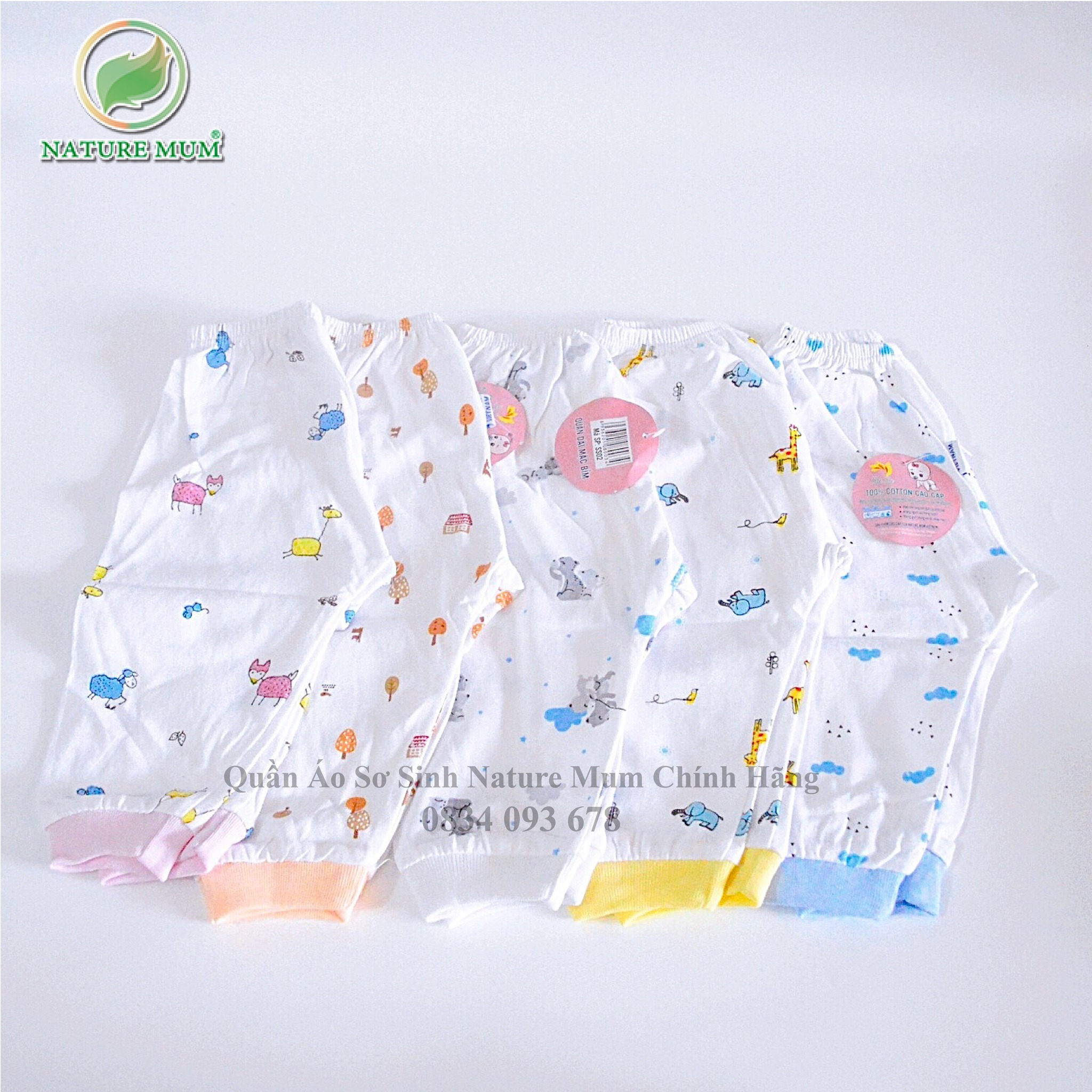 Set 10 quần dài sơ sinh cotton 3-8kg
