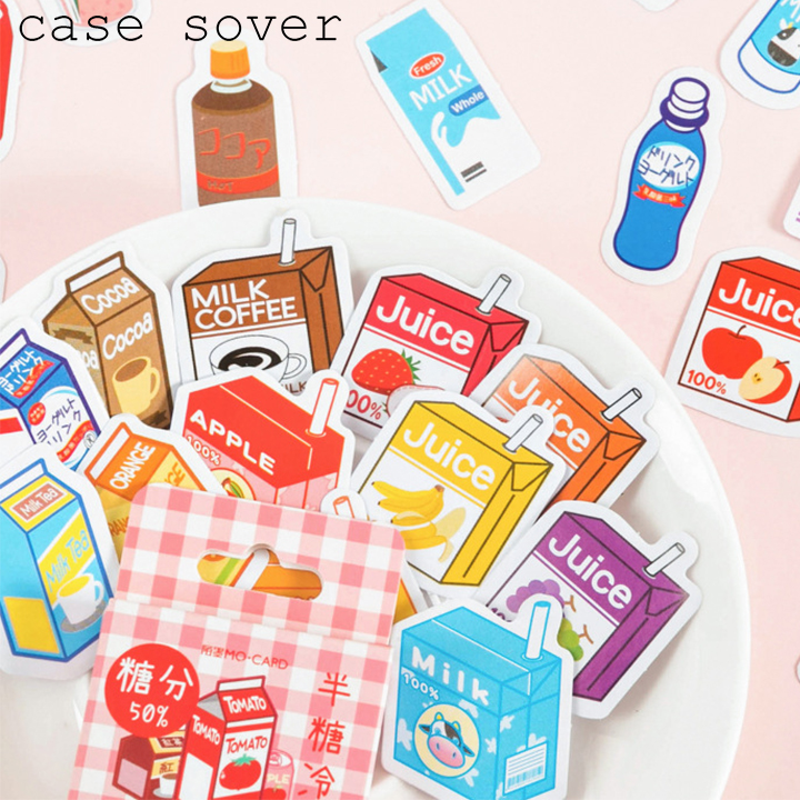 Hộp 45 Sticker Chủ Đề Đồ Uống Đóng Hộp Trang Trí Planner - Case Sover