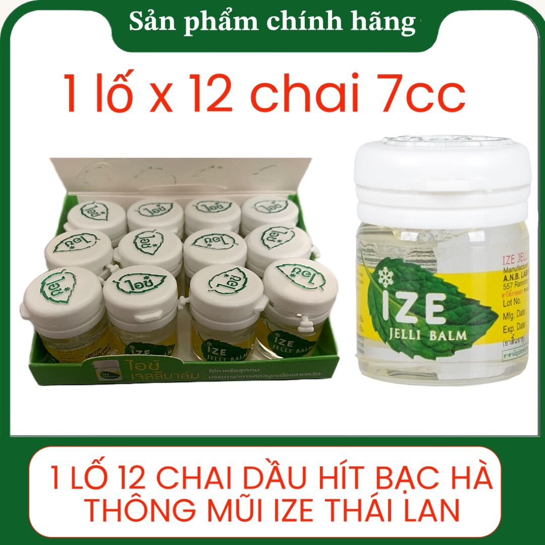 Lố 12 chai dầu hít thông mũi bạc hà ize jelli balm thái lan 7cc -giá sĩ
