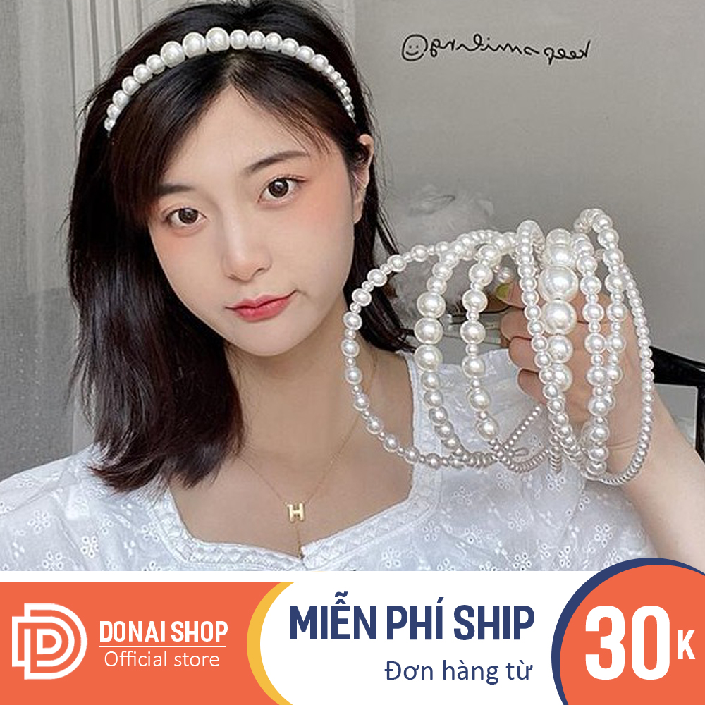 Cài tóc nữ đính đá ngọc trai phong cách tiểu thư Hàn Quốc đơn giản xinh xắn dễ thương cute bản to CT03