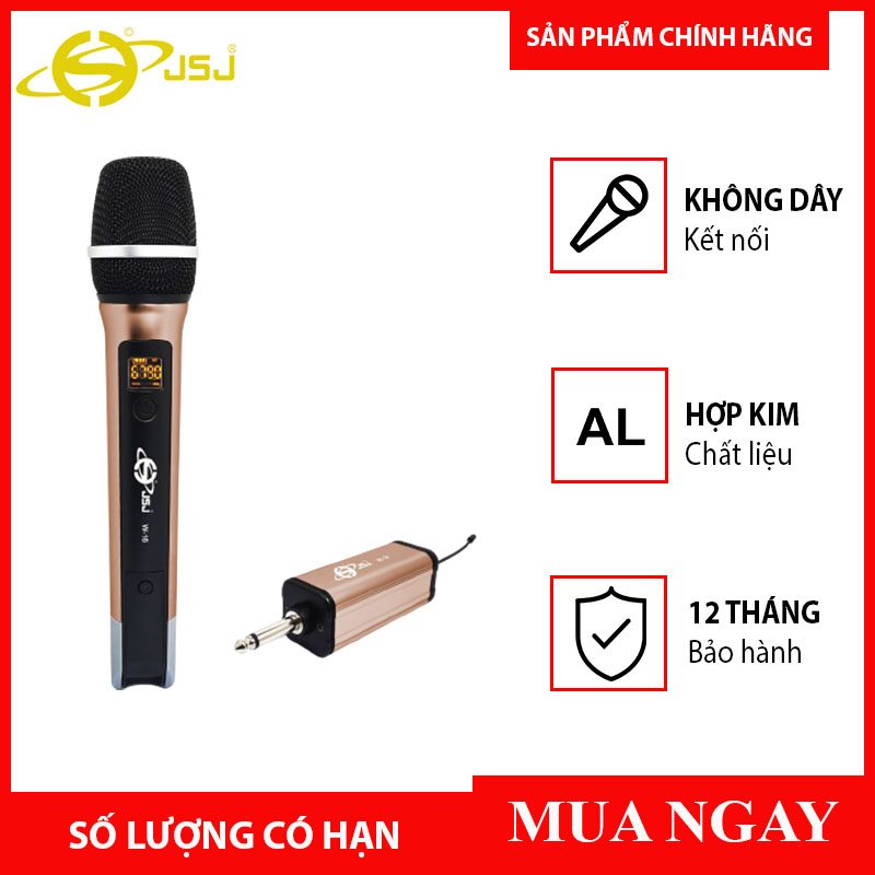 Micro karaoke không dây cho loa kéo jsj w-16