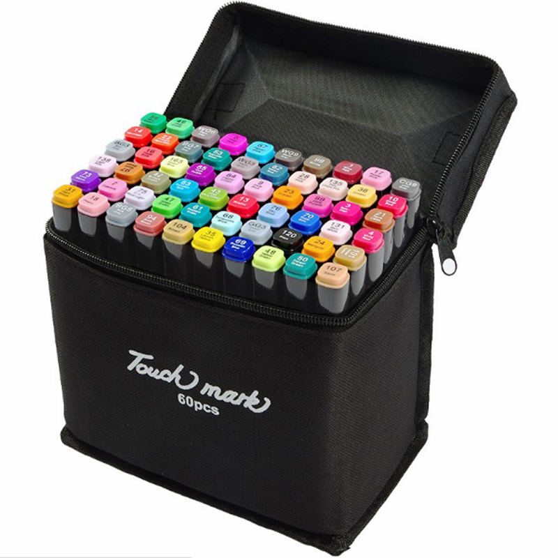 (Tặng kèm 5 món) Bộ bút màu vẽ TouchMark 60, 80 màu , mỹ thuật chuyên nghiệp, hàng cao cấp chuẩn loại 1