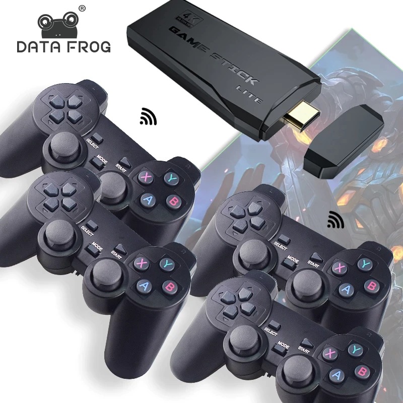 Combo máy chơi game 4 người tích hợp 10000 trò chơi thẻ nhớ 64gb điều khiển không dây 2.4g hỗ trợ game ps /cps /sega/ 4 nút / playstation1 cắm hdmi tv 4k