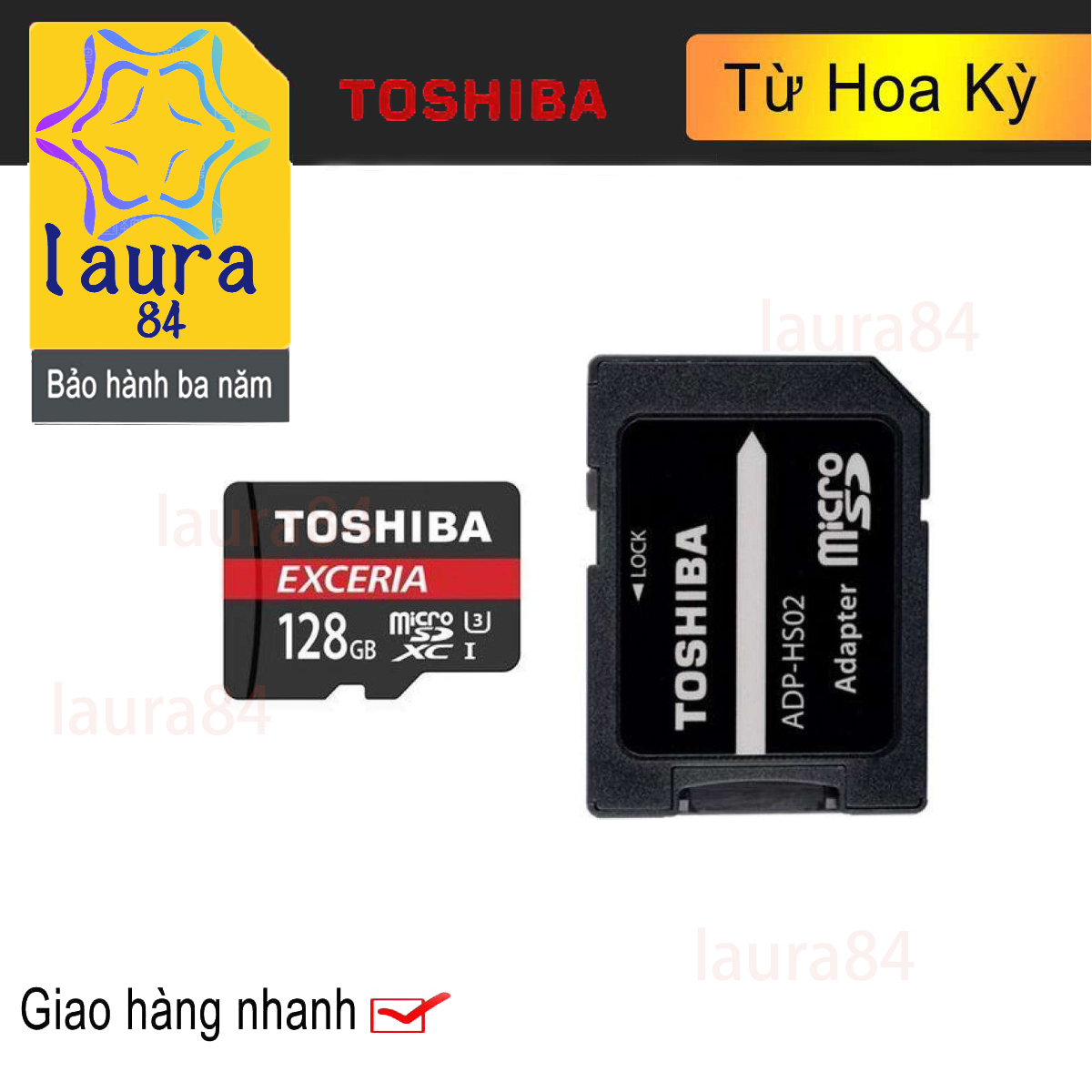 Toshiba 128GB 128G EXCERIA M302 với Bộ điều hợp Thẻ nhớ microSDXC UHS-I U3 Class 10 Thẻ nhớ thẻ nhớ micro SD để ghi video 4K Đọc 90MB / s (THN-M302R1280A2)