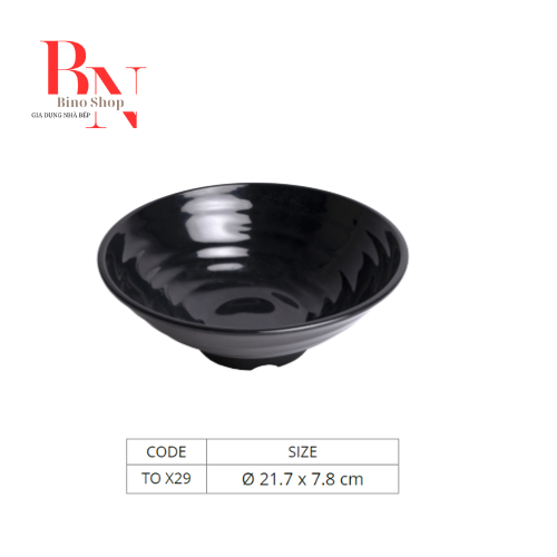 [HCM]Tô Nhựa Melamine Lớn Đen Bóng -TOX29D