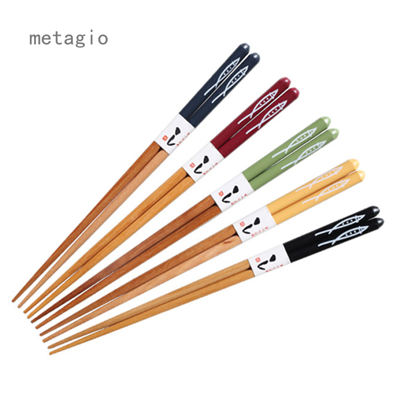 Metagio Đũa Gỗ Gụ Năm Màu Saury, Đũa Gỗ Nguyên Miếng Nhật Bản Đũa Nhọn Đũa Sushi, Hộ Gia Đình
