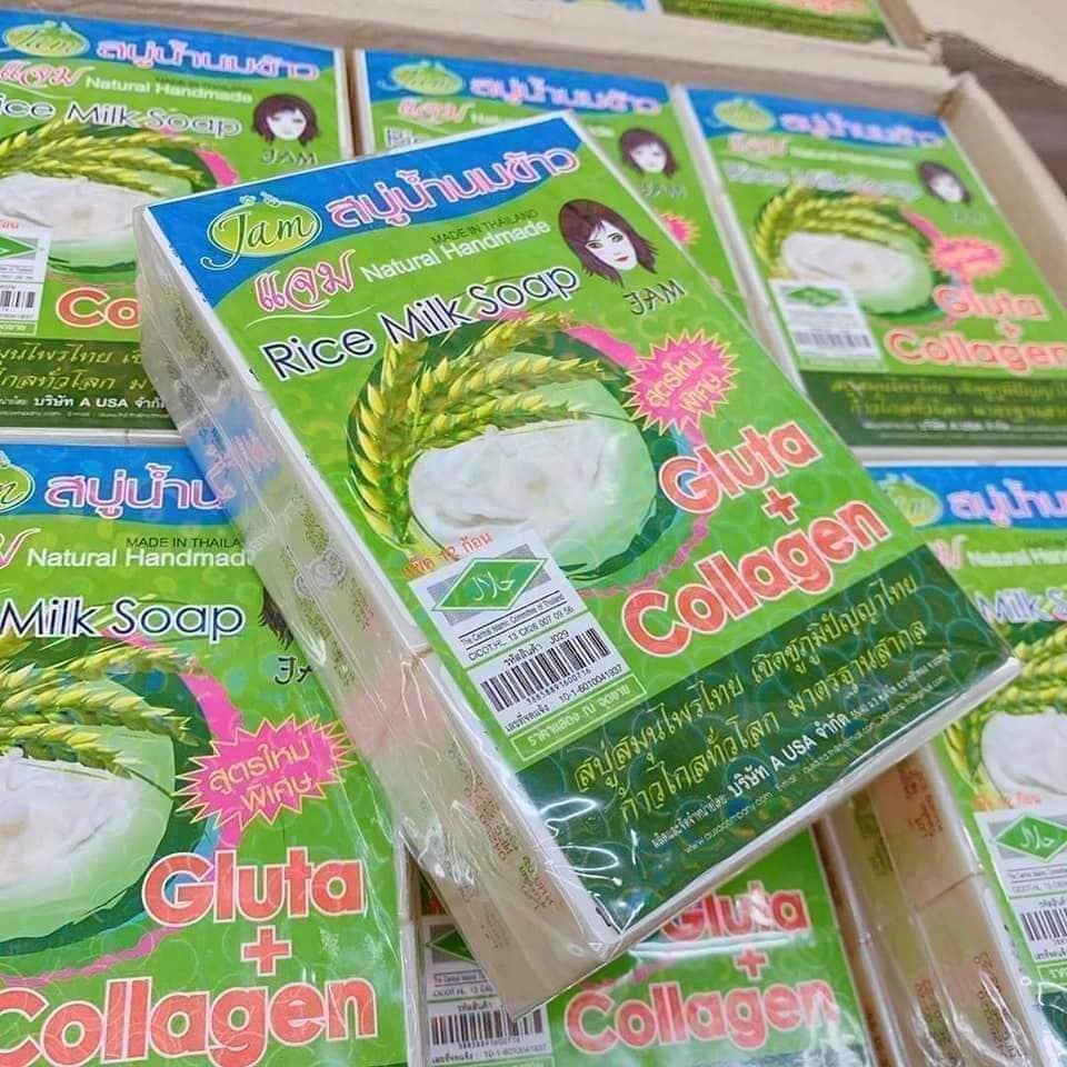 Combo 12 bánh xà phòng cám gạo tắm trắng thái lan - xà bông cục thái lan thơm dịu - ngừa mụn