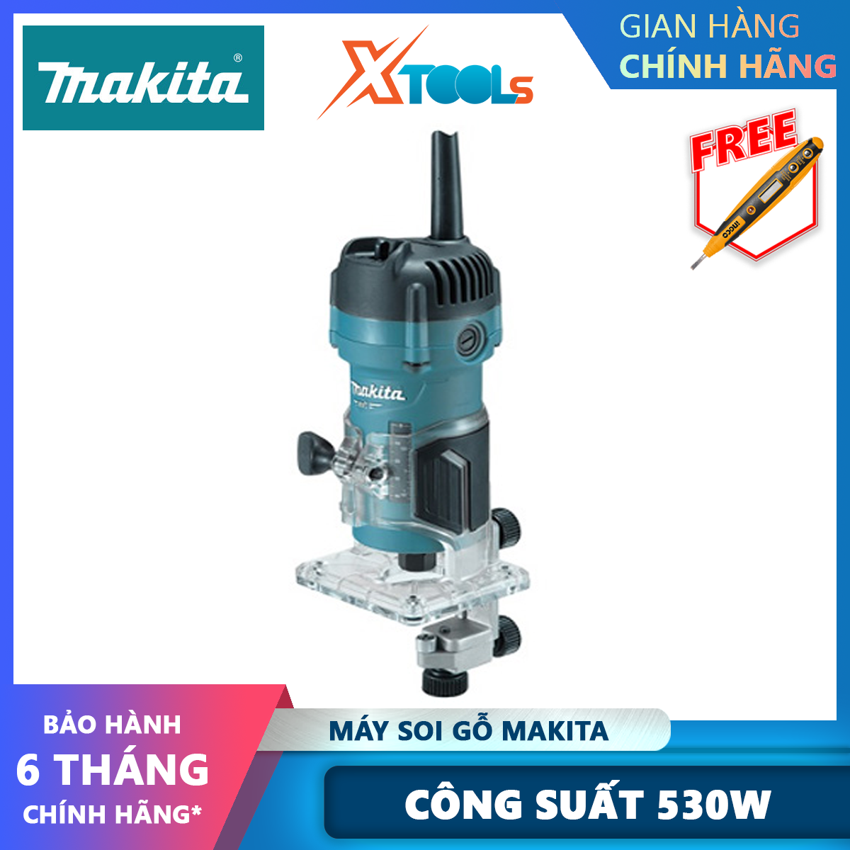 Máy phay makita m3700b | máy phay gỗ mini công suất: 530w nguồn điện áp: 220v/50hz60hz xtools