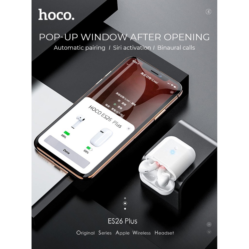 Tai nghe bluetooth hoco es26 plus 2019 wireless v5.0 - bảo hành chính hãng tới 6 tháng