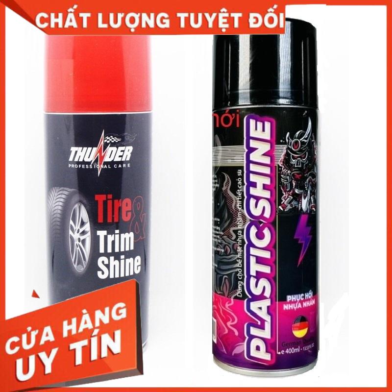 [Ana 102]Chai Xịt Dưỡng Lốp, Phục Hồi Nhựa nhám Thunder 400ml, Chai bảo vệ nhựa đen và lốp xe Sprayking khách tùy chọn
