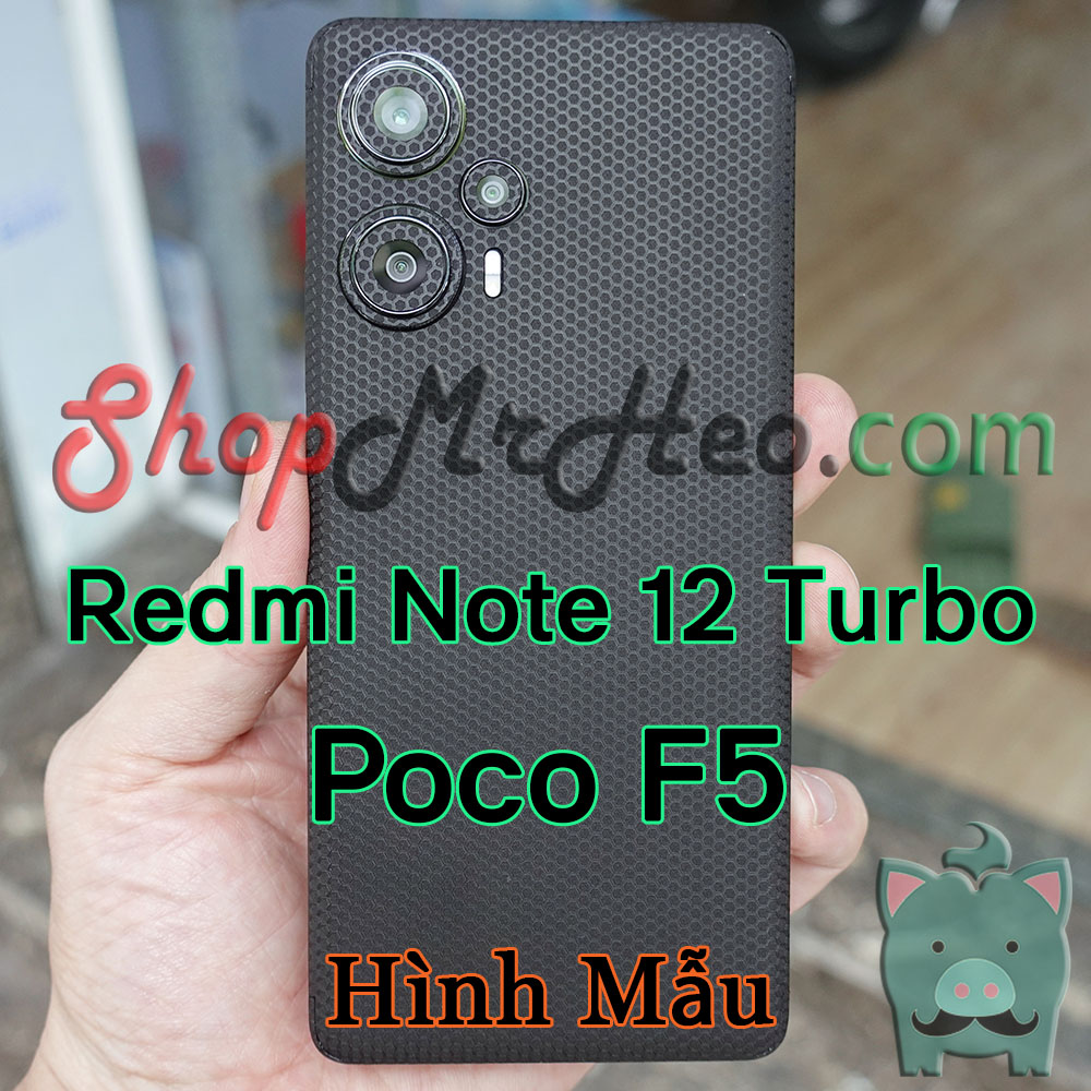 Dán Skin Mặt Sau Lưng Full Viền Poco F5 - Redmi Note 12 Turbo Carbon, Hình