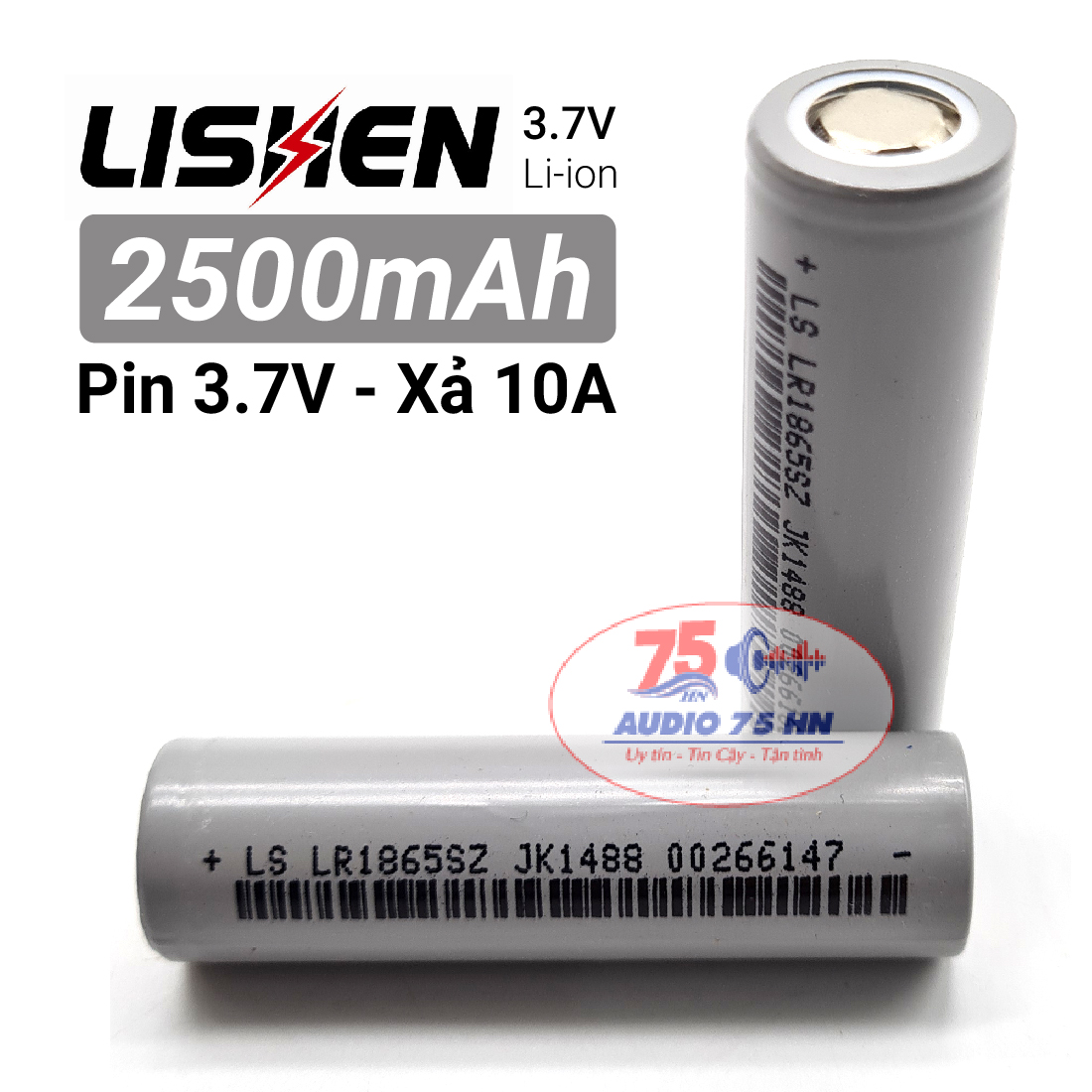 Cell Pin xám Ls Lishen 2500mAh, xả cao 10A, chuyên pin Power Tools (dùng cho Máy khoan, xe đạp điện,máy pos...)