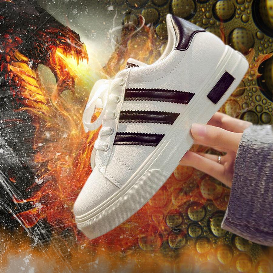 Giày thể thao nam nữ 3 sọc đen trắng