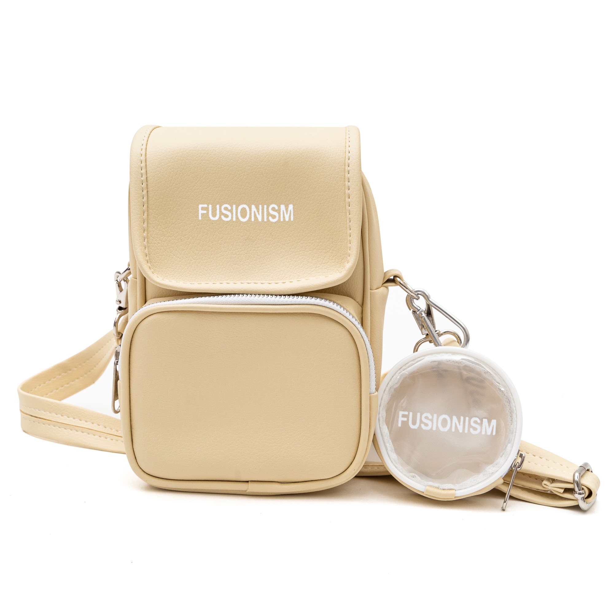 Túi đeo chéo da fusionism - leather bag - màu kem - unisex