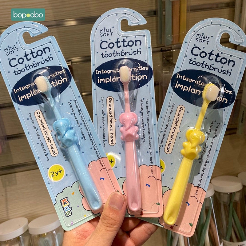 Bàn chải đánh răng cotton lông tơ siêu mềm cho bé