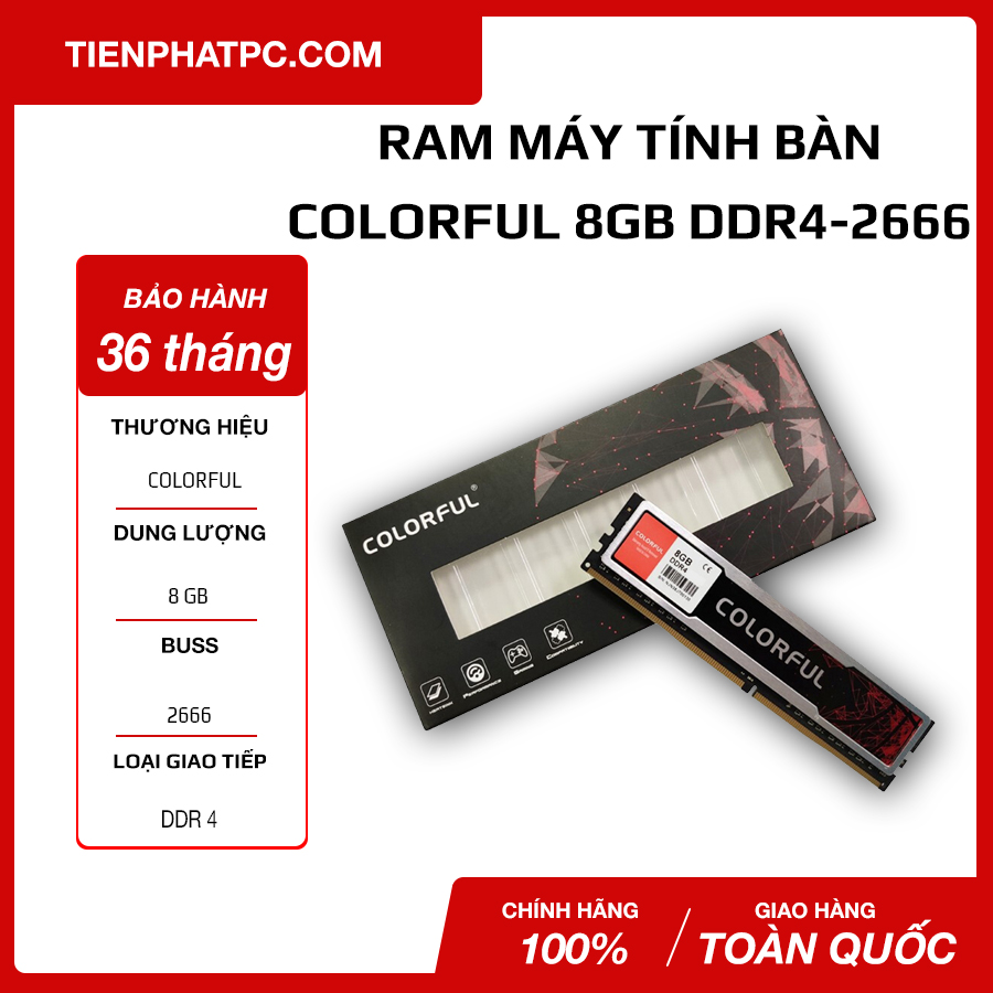 Ram DDR4 Colorful 8G/2666 Tản Nhiệt (DDR4 2666)
