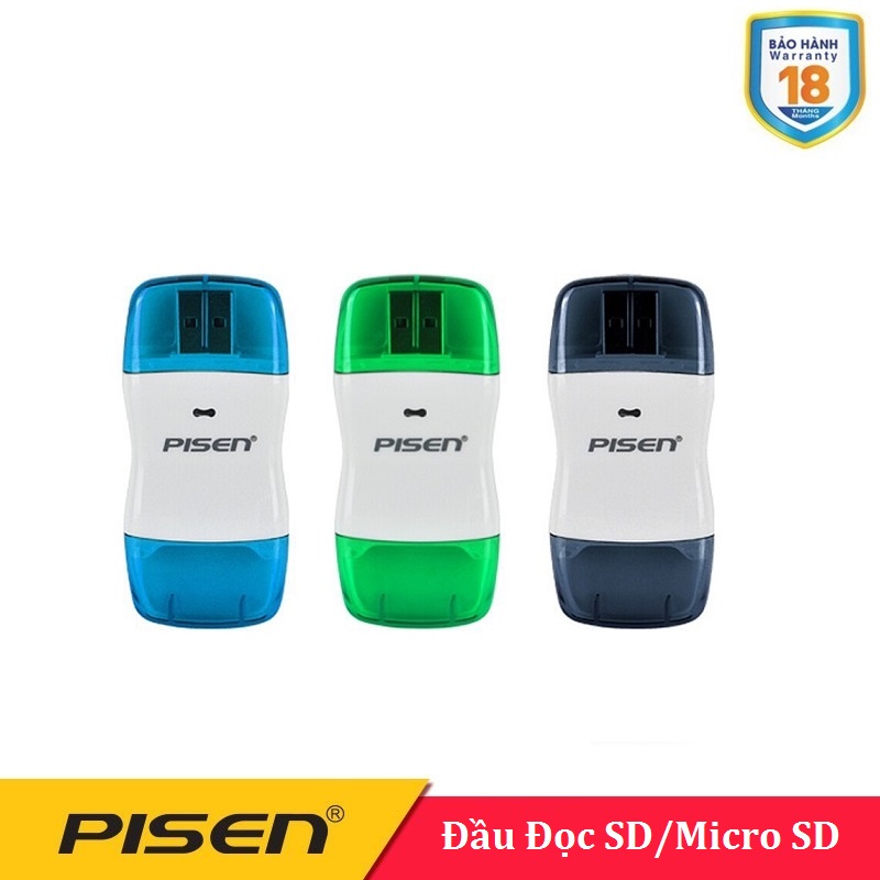 Đầu đọc thẻ nhớ SD Pisen - SD Pisen Colour TS-E031 USB 2.0 - BH 18 Tháng