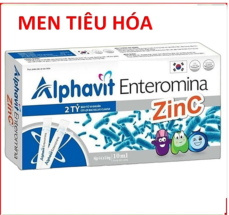 Men tiêu hóa alphavit enteromina zin c bổ sung 2 tỷ lợi khuẩn, cải thiện hệ vi sinh đường ruột, giảm rối loạn tiêu hóa, hộp 20 ống - th pharma