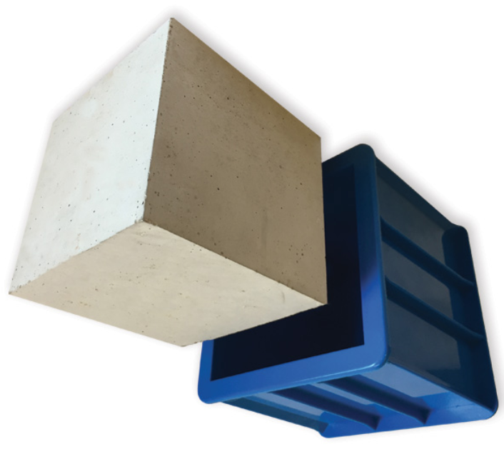 KHUÔN ĐÚC MẪU BÊ TÔNG LẬP PHƯƠNG BẰNG NHỰA 150X150X150MM