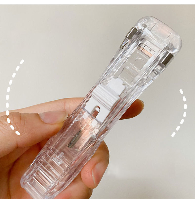 Kẹp ghim bấm giấy mini trong suốt.kẹp siêu chắc không làm rách giấy, ghim có thể sử dụng nhiều lần, đáng yêu