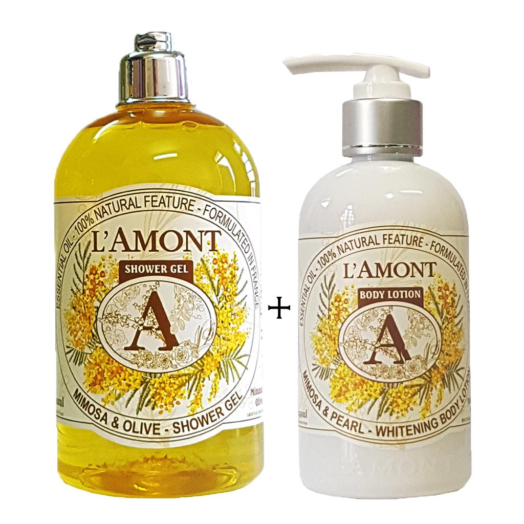 Sữa Tắm 500ml và Dưỡng thể 250ml LAmont En Provence Hương Hoa MIMOSA