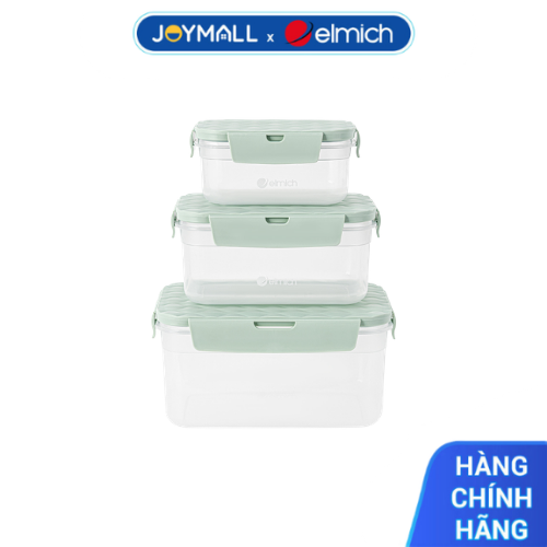 Bộ 3 Hộp Nhựa Elmich EL4008 Dung Tích 600ml 1200ml 2200ml - Hàng Chính hãng - JoyMall