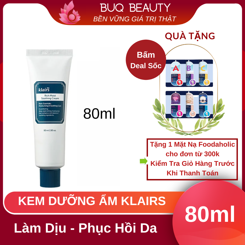 Kem Dưỡng Ẩm Dear Klairs Rich Moist Soothing Cream 80ml