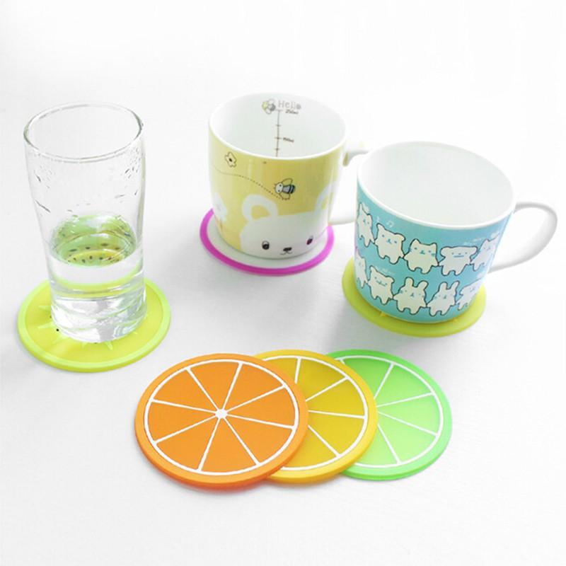 Combo 10 Tấm lót ly silicone hình trái cây - giao mẫu ngẫu nhiên