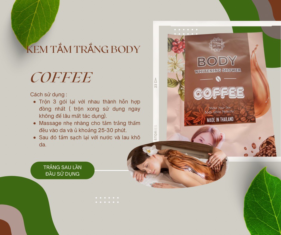 Tắm trắng body collagen cà phê Thái Lan