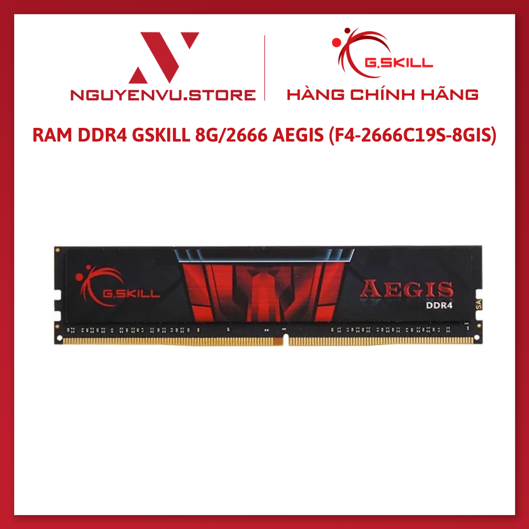 Ram máy tính G.SKILL Aegis 8GB 2666MHz DDR4  F4-2666C19S-8GIS  - Hàng
